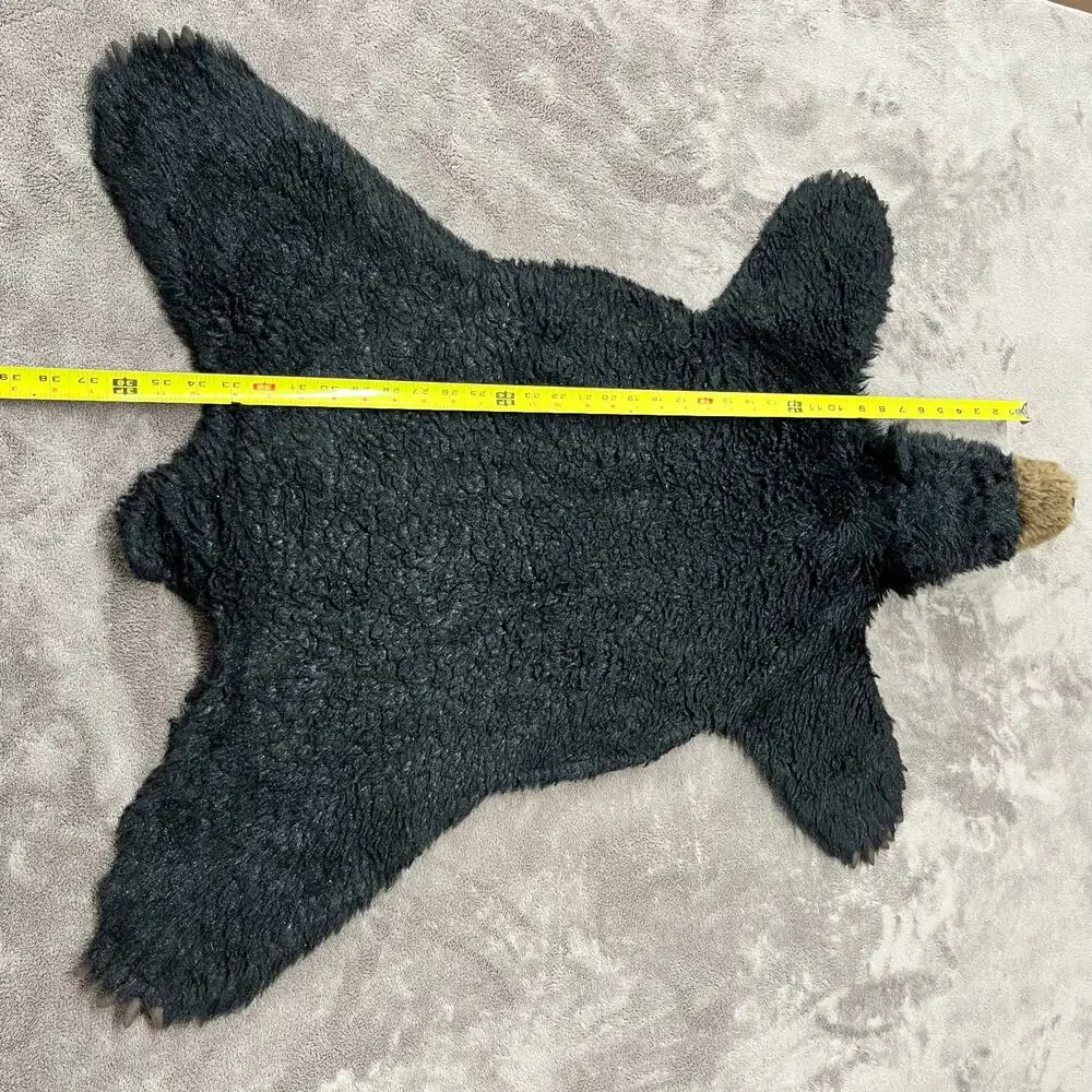 Carstens Small Plush Black Bear Animal Rug 36x29 Cabin Lakehouse Kids Room Decor